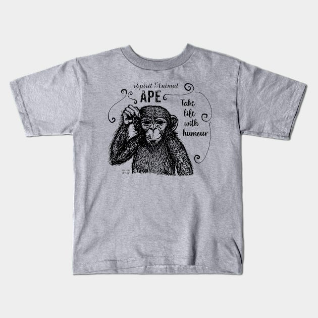 Spirit Animal - Monkey Kids T-Shirt by mnutz